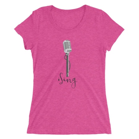 I Sing Music T-shirt / Women's Short Sleeve orange pink white