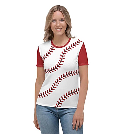 Baseball Stitches T-shirt / Women's Short Sleeve Top