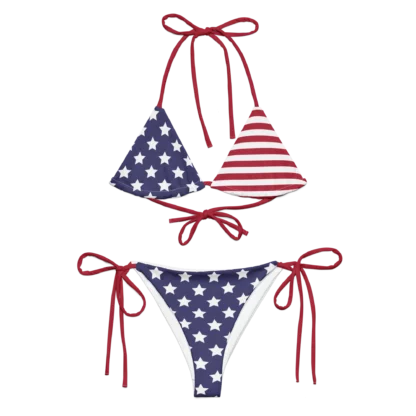 American Flag stars stripes recycled string Bikini