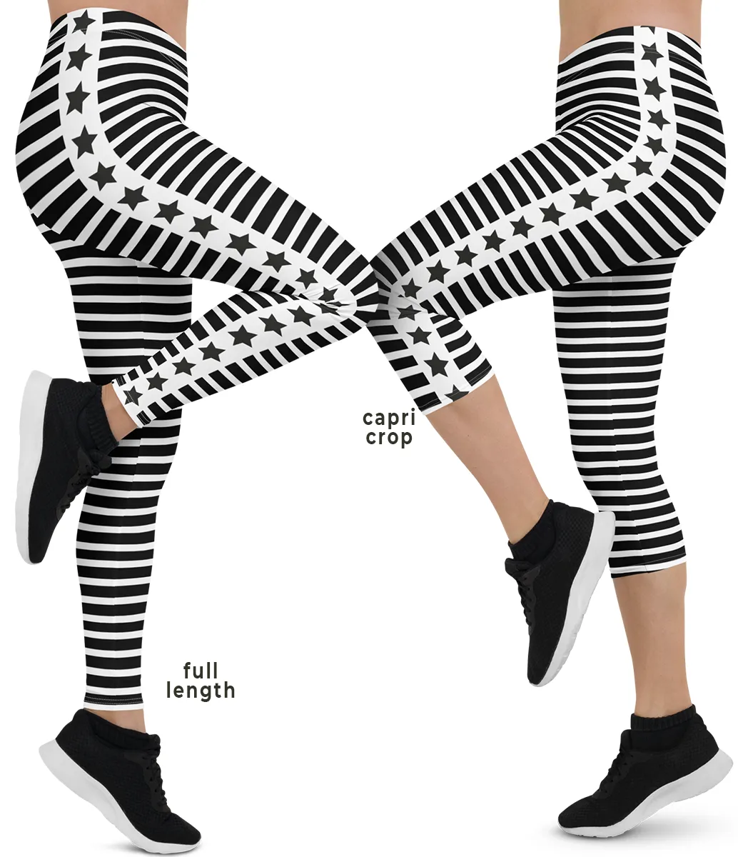 DYI Define Your Inspiration Striped Geometric Print Capri Leggings
