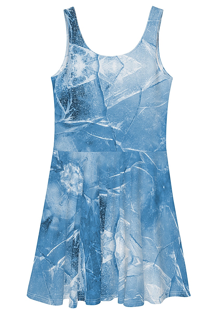 Cracked Blue Ice Dress Summer Sundress - Designed By Squeaky Chimp
