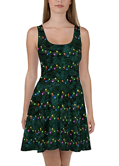 Sparkle Christmas Tree with branches & Christmas Lights - Holiday Dress