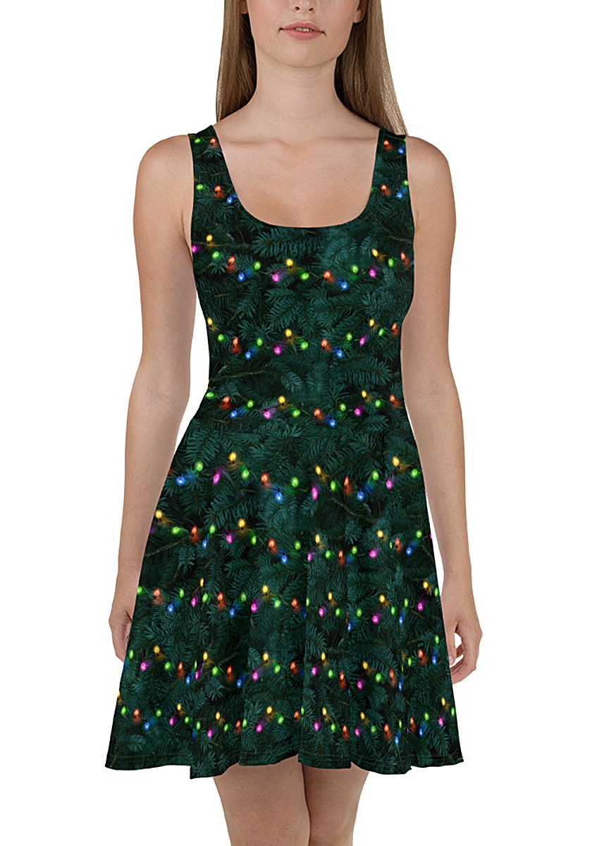Sparkle Christmas Tree with branches & Christmas Lights - Holiday Dress
