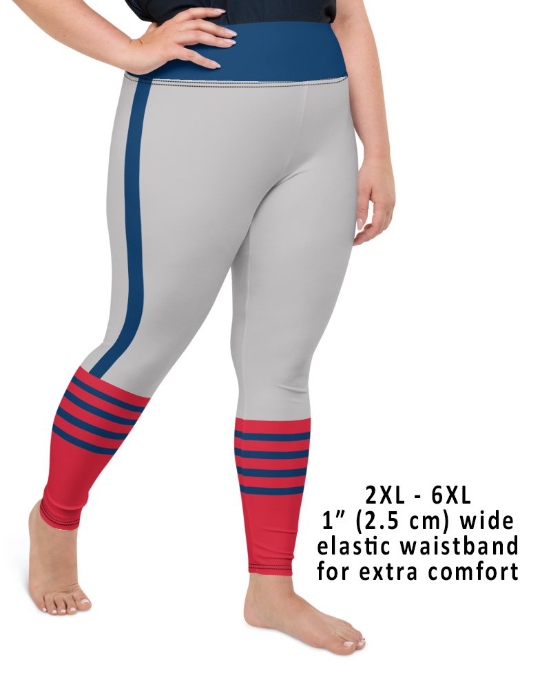 Side Stripe Star Plus Size Leggings - Designed By Squeaky Chimp T