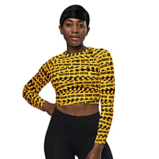 Yellow Caution Tape Crop Top / Long Sleeve