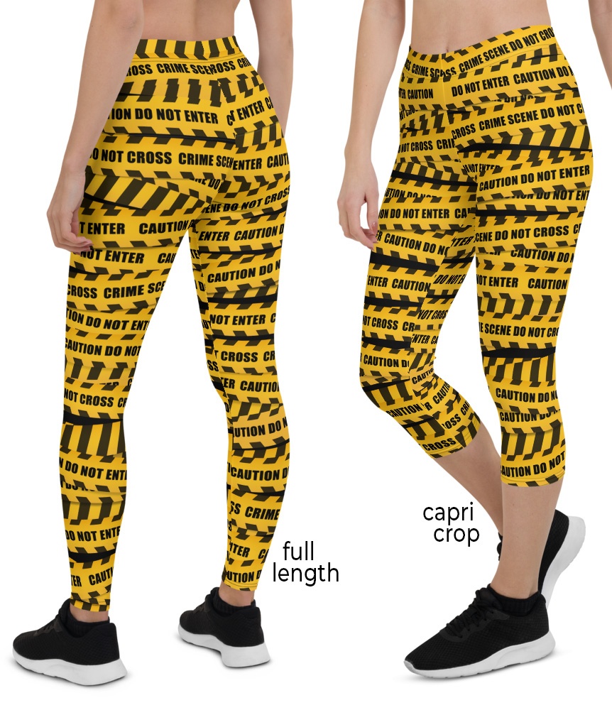 Caution Tape Leggings - Designed By Squeaky Chimp T-shirts & Leggings
