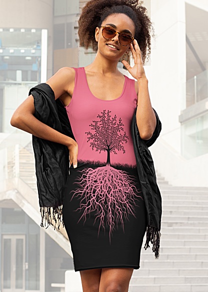 Tree Root Designer Pink Serenity Dress