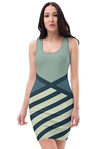 Diagonal Striped Dress sexy hot designer flattering fitted dresses gray pink green