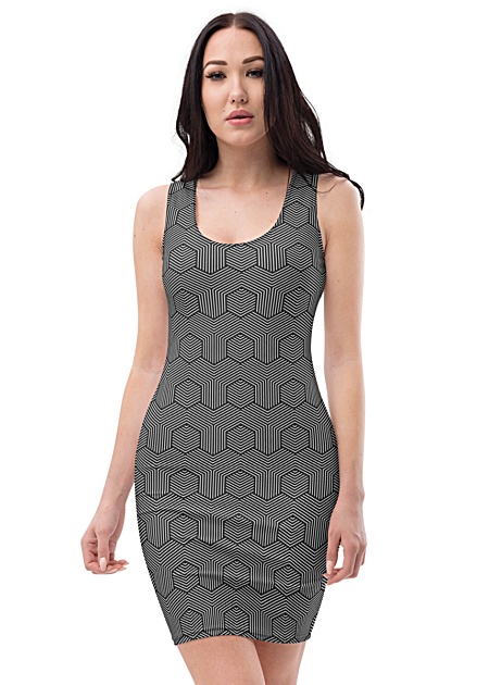 Black & white designer Dizzy Pattern Dress