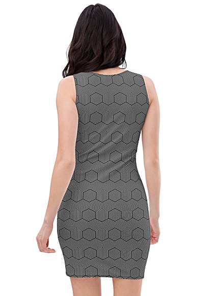 Black & white designer Dizzy Pattern Dress