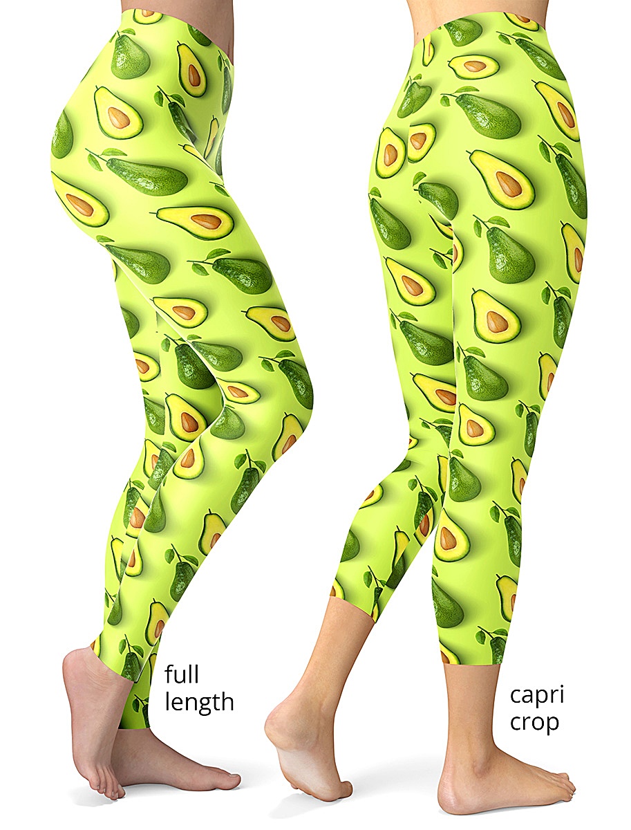Fruits & Crosshatch Reversible Leggings - Green3apparel