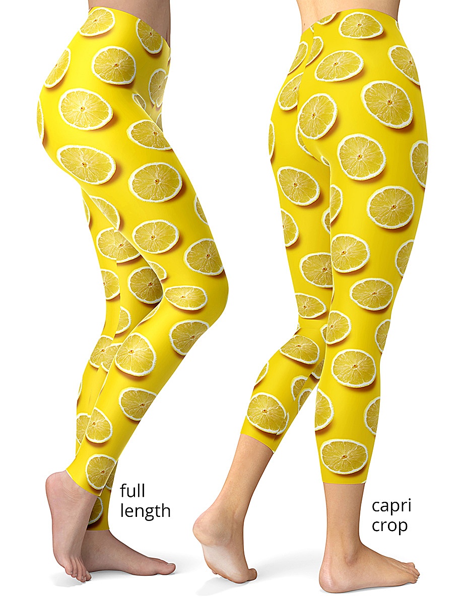 Lemon Lemons Yellow Leggings Yoga Pants | Zazzle