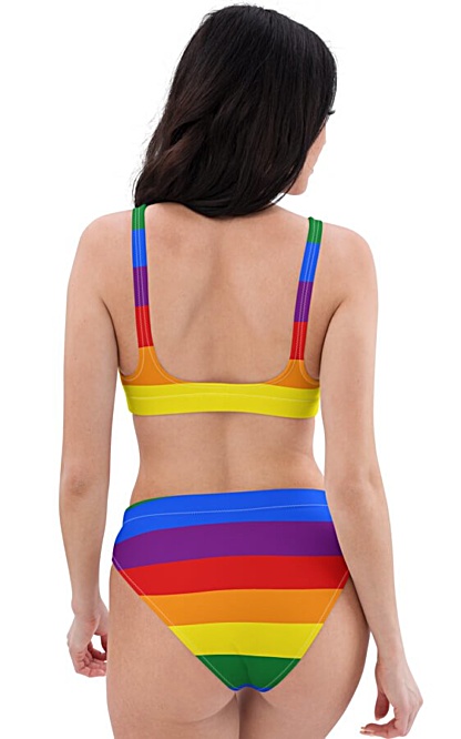 Gay Flag LGBT Recycled High-Waisted Bikini