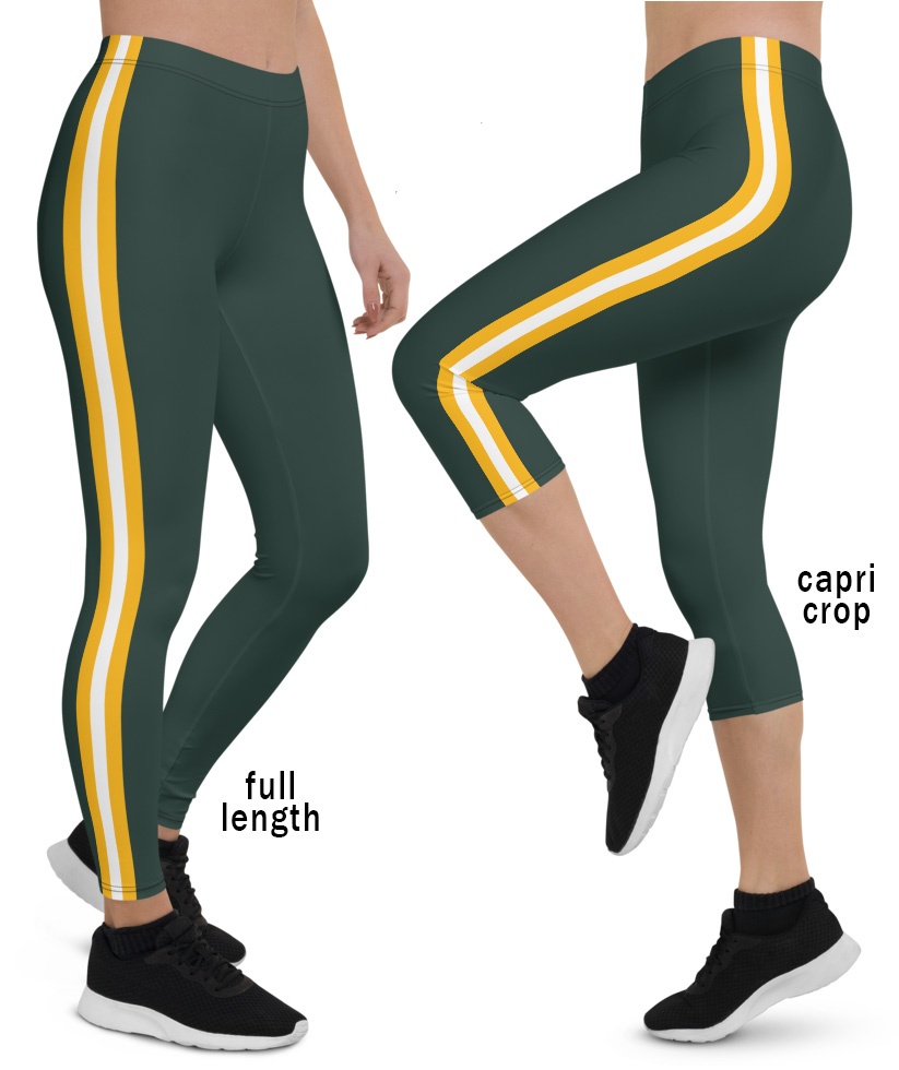 Green Bay Packers Football Uniform Leggings - Designed By Squeaky