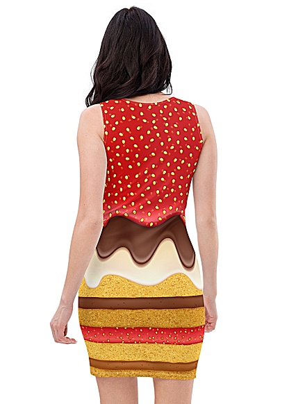 Sponge Cake Strawberry & Chocolate Icing Costume Dress