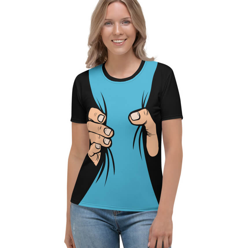 Belly Squeeze T-shirt / Women's Short Sleeve Top - Designed By
