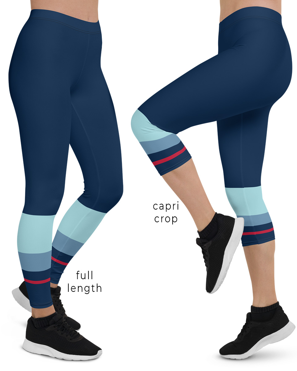 Squeaky Chimp Toronto Maple Leafs NHL Hockey Uniform Leggings (Color: White, Size: S, Legging Length: Capri Cropped)