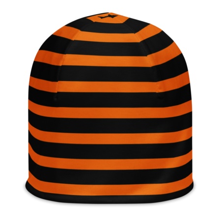 Horizontal Striped Beanie Winter Hat Black & White, Pink, Orange, Blue, Red