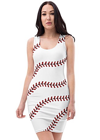 white red leather baseball stitches baseball dress