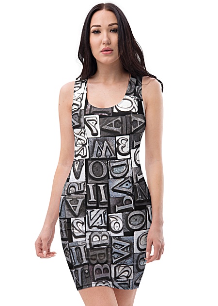 Printer Typeset Lettering Dress
