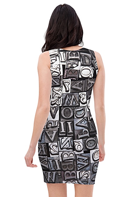 Printer Typeset Lettering Dress