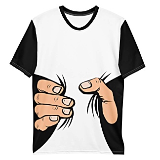 Belly Squeeze T-shirt / Men’s Short Sleeve Top squeezing tummy stomach belly