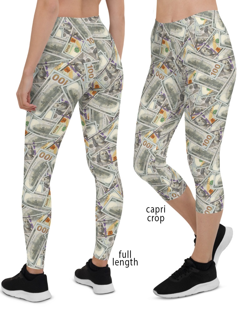 100 Dollars Money Leggings - Designed By Squeaky Chimp T-shirts & Leggings