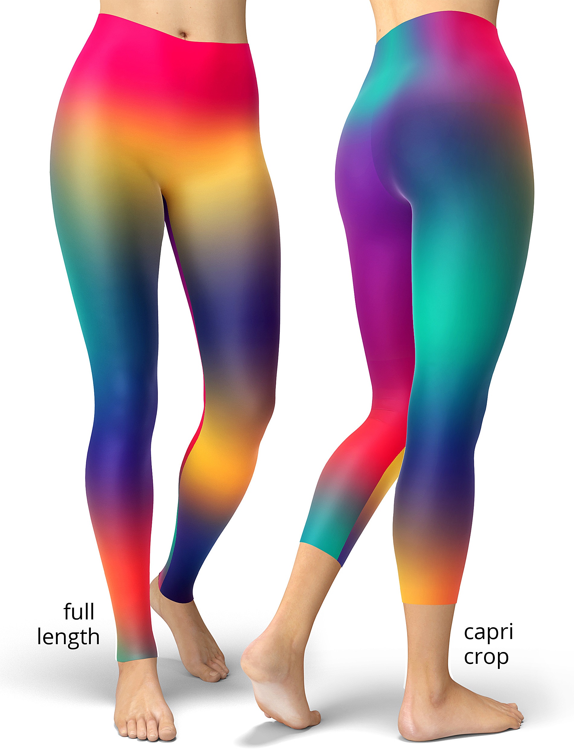 Bright Gradient Colorful Neon Leggings - Designed By Squeaky Chimp