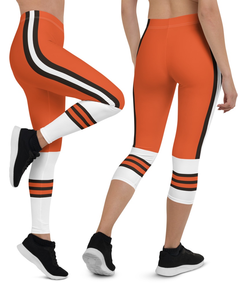 Cleveland Browns Game Day Football Uniform Leggings - Designed By