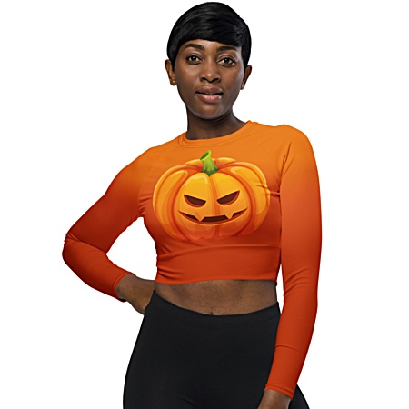 Halloween Pumpkin Crop Top / Long Sleeve