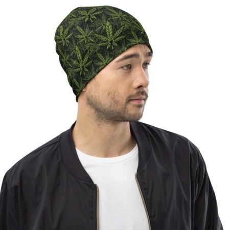 Marijuana Beanie Hat green Marijuana, cannabis, hemp, pot, weed, dope, ganja, splif
