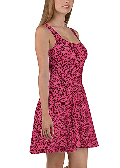 Pink Vine & Hearts Valentine's Day Dress Hearts Sundress