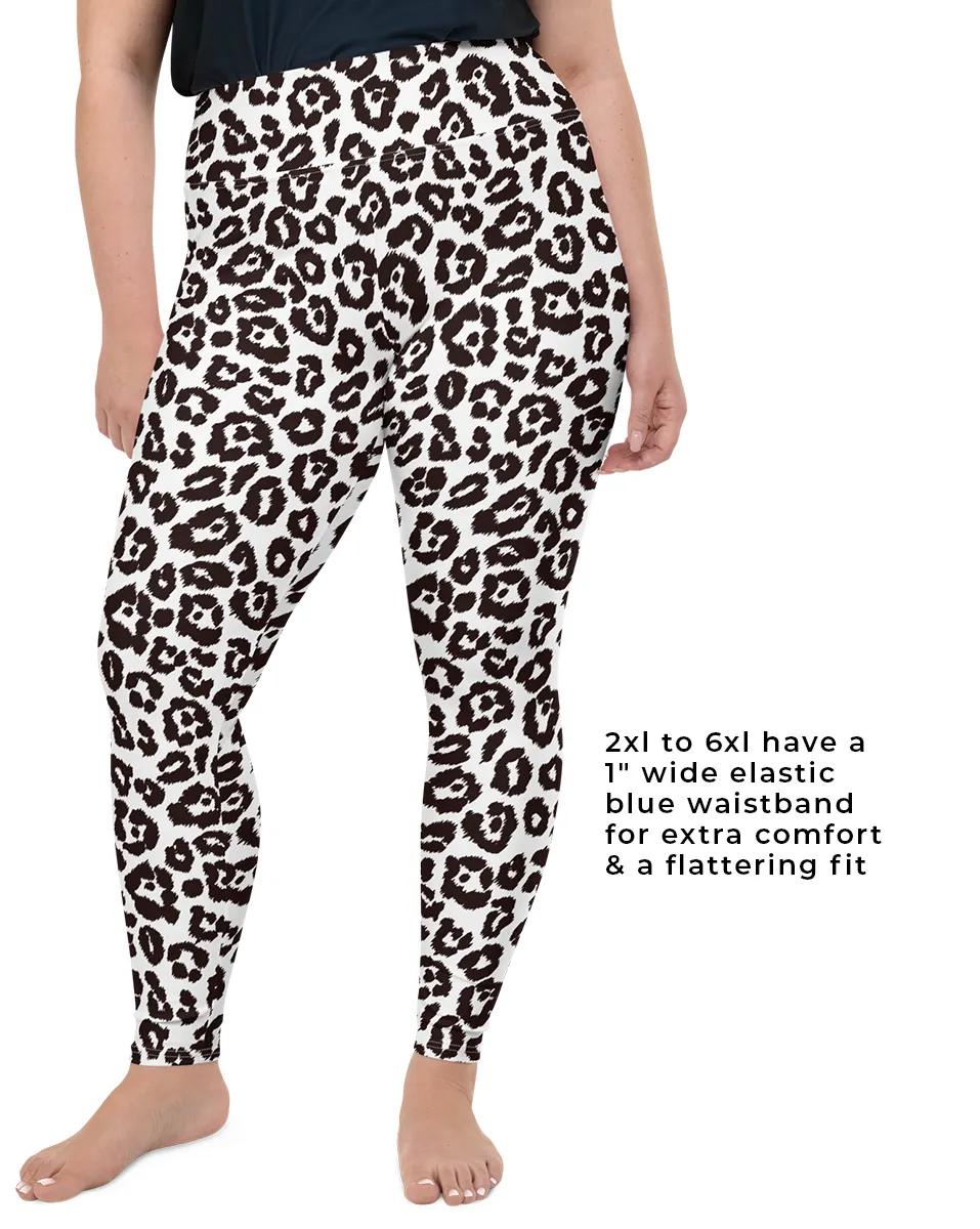 White Snow Leopard Leggings - Designed By Squeaky Chimp T-shirts & Leggings