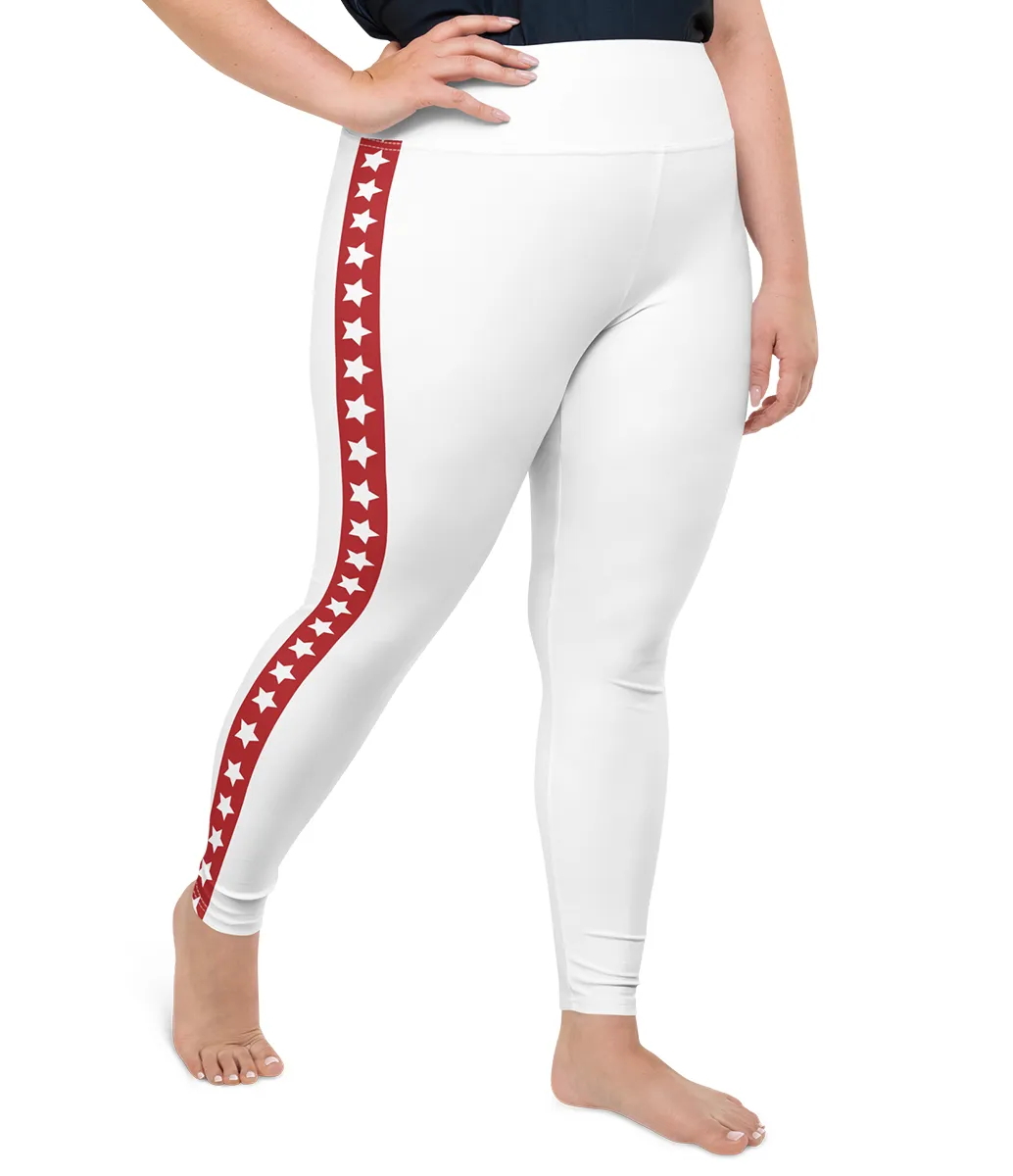 Red & White Striped Plus Size Tights